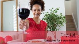  Presentation with online dating - Audience pleasing presentation theme consisting of portrait-of-african-american-woman backdrop and a red colored foreground