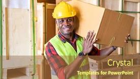  Presentation with black business - Colorful PPT theme enhanced with portrait-of-african-black-warehouse backdrop and a tawny brown colored foreground