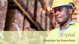  Presentation with touch screen technology - PPT layouts with portrait-of-african-black-warehouse background and a cream colored foreground