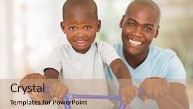  Presentation with helping man mouintain - Audience pleasing slides consisting of portrait of african man helping backdrop and a  colored foreground