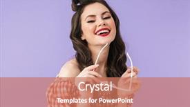  Presentation with retro - Audience pleasing PPT layouts consisting of portrait of alluring pin-up backdrop and a coral colored foreground