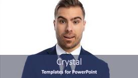  Presentation with navy blue - Theme consisting of portrait-of-amazed-guy background and a ocean colored foreground