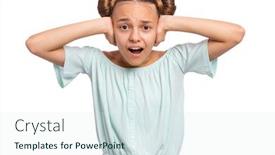  Presentation with teen girl - Colorful slide set enhanced with portrait-of-amazed-teen-girl backdrop and a sky blue colored foreground