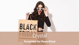  Presentation with paper bag - Presentation design enhanced with portrait-of-amazed-woman background and a coral colored foreground