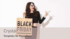  Presentation with paper bag - Amazing presentation theme having portrait-of-amazed-woman backdrop and a soft green colored foreground