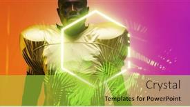  Presentation with football competition - PPT layouts with portrait-of-american-football-player background and a yellow colored foreground
