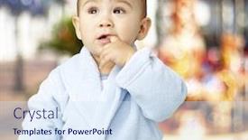  Presentation with infant - Beautiful presentation featuring portrait of an adorable infant with his finger in his mouth wearing a bathrobe backdrop and a sky blue colored foreground