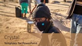  Presentation with mask - Presentation theme with portrait-of-an-adult-african background and a coral colored foreground