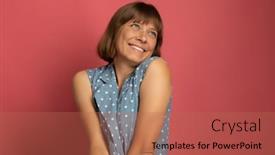  Presentation with bob hairstyle - Presentation theme consisting of portrait-of-an-adult-beautiful background and a coral colored foreground