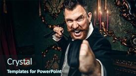  Presentation with interior - Amazing presentation design having portrait-of-an-adult-man backdrop and a wine colored foreground