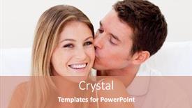  Presentation with wife - Amazing theme having an affectionate man kiss backdrop and a coral colored foreground