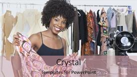  Presentation with african cloth - Beautiful slide set featuring portrait of an african american backdrop and a coral colored foreground