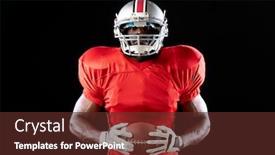  Presentation with team player - Slide deck having portrait-of-an-african-american background and a tawny brown colored foreground