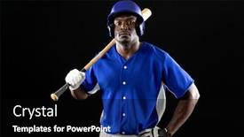  Presentation with baseball team - Audience pleasing slide set consisting of portrait-of-an-african-american backdrop and a black colored foreground