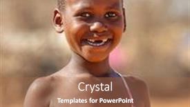  Presentation with kalahari - Slide set consisting of portrait-of-an-african-child background and a coral colored foreground