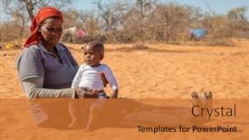  Presentation with kalahari - PPT theme having portrait-of-an-african-child background and a gold colored foreground