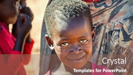  Presentation with kalahari - Amazing presentation design having portrait-of-an-african-child backdrop and a violet colored foreground