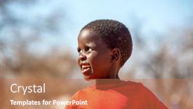  Presentation with nature - Audience pleasing PPT layouts consisting of portrait-of-an-african-child backdrop and a coral colored foreground