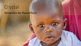  Presentation with kalahari - Presentation theme featuring portrait-of-an-african-child background and a coral colored foreground