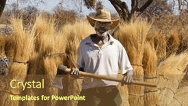  Presentation with straw - PPT theme featuring portrait-of-an-african-farmer and a tawny brown colored foreground