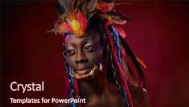 Presentation with shaman - Audience pleasing PPT theme consisting of portrait of an african shaman backdrop and a wine colored foreground