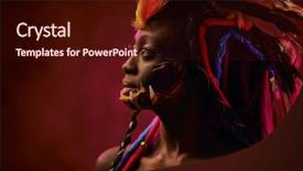  Presentation with shaman - Theme consisting of portrait of an african shaman background and a wine colored foreground