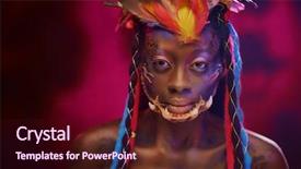  Presentation with shaman - PPT theme consisting of portrait of an african shaman background and a wine colored foreground