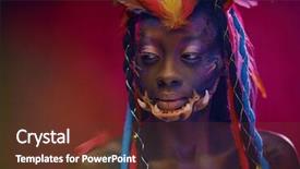  Presentation with shaman - Beautiful presentation featuring portrait of an african shaman backdrop and a tawny brown colored foreground