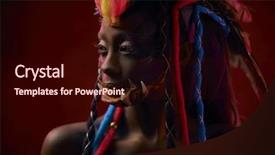  Presentation with shaman - Presentation theme with portrait of an african shaman background and a wine colored foreground