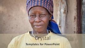 Presentation with village - Beautiful presentation theme featuring portrait-of-an-african-woman backdrop and a lemonade colored foreground
