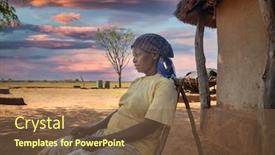  Presentation with blue - Presentation enhanced with portrait-of-an-african-woman background and a tawny brown colored foreground