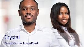  Presentation with afro - Colorful slide deck enhanced with portrait of an afro-american backdrop and a sky blue colored foreground