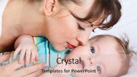  Presentation with mom baby - Colorful PPT theme enhanced with portrait of an angelic baby backdrop and a lemonade colored foreground