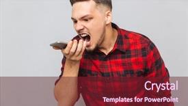  Presentation with angry - Slides enhanced with portrait of an angry annoyed background and a  colored foreground