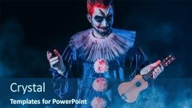  Presentation with horror - Presentation theme featuring portrait-of-an-angry-bloody background and a ocean colored foreground