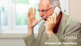  Presentation with yelling - Cool new presentation design with portrait-of-an-angry-businessman backdrop and a coral colored foreground