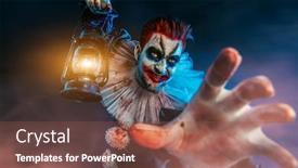  Presentation with horror - Colorful presentation theme enhanced with portrait-of-an-angry-crazy backdrop and a tawny brown colored foreground