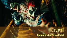  Presentation with horror - Slides enhanced with portrait-of-an-angry-crazy background and a tawny brown colored foreground