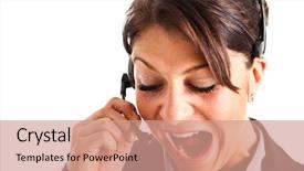  Presentation with work the word in your life - Colorful theme enhanced with portrait of an angry customer backdrop and a  colored foreground