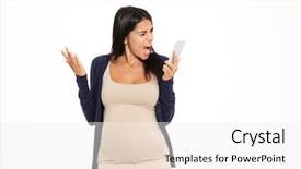  Presentation with pregnant woman - Cool new slides with portrait of an angry irritated backdrop and a white colored foreground