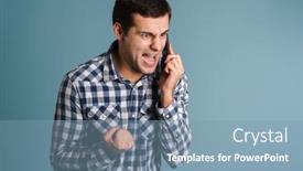  Presentation with angry - Presentation theme having portrait-of-an-angry-unsatisfied background and a seafoam green colored foreground