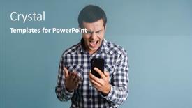  Presentation with angry - Audience pleasing PPT theme consisting of portrait-of-an-angry-unsatisfied backdrop and a seafoam green colored foreground
