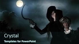  Presentation with force - Audience pleasing theme consisting of portrait-of-an-angry-witch backdrop and a wine colored foreground