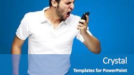  Presentation with angry - Cool new presentation with portrait of an angry young backdrop and a teal colored foreground