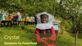  Presentation with businesses - Slides having portrait-of-an-arab-investor background and a tawny brown colored foreground