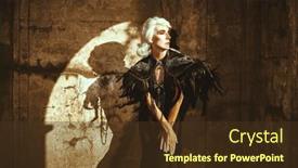  Presentation with woman world - Audience pleasing PPT theme consisting of portrait-of-an-aristocratic-old backdrop and a tawny brown colored foreground