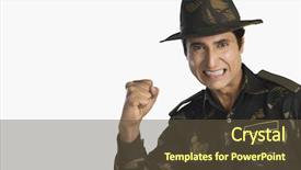  Presentation with army - Slides featuring portrait of an army soldier background and a tawny brown colored foreground