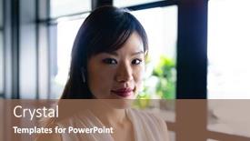  Presentation with bluetooth - Theme having portrait-of-an-asian-businesswoman background and a violet colored foreground