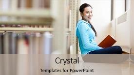  Presentation with college - Presentation design featuring portrait of an asian college background and a mint green colored foreground