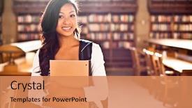  Presentation with self esteem for a college student - Slides enhanced with portrait of an asian college background and a coral colored foreground